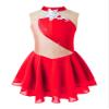 Aislor Girls Lyrical Ballet Dance Dress Sleeveless Rhinestones Figure Ice Skating Leotard Dress Dancewear Skating wear Red 14 Years view 1