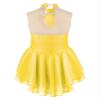 Aislor Girls Lyrical Ballet Dance Dress Sleeveless Rhinestones Figure Ice Skating Leotard Dress Dancewear Skating wear Yellow 16 Years view 2