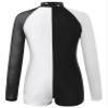 FEESHOW Leotards for Girls Gymnastics Children Long Sleeve Zipper Back Biketard Unitard Jumpsuit with Shorts Black&White 6 Years view 2