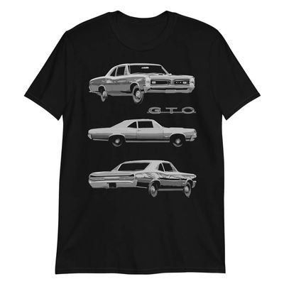 1966 GTO 389 Tri Power Classic Car Owner Short-Sleeve Unisex T-Shirt Black