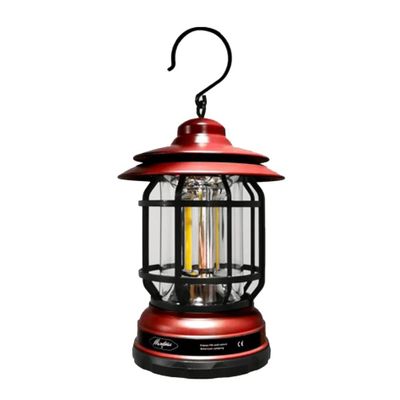 PPLL Electric Lanterns Retro Camping Lights, LED Warm Light Outdoor Camp Lights, Camping Tent Hanging Lighting Suitable for Hiking, Hiking, Tent Decoration (Color : Red, Size : 9.8 * 17cm)