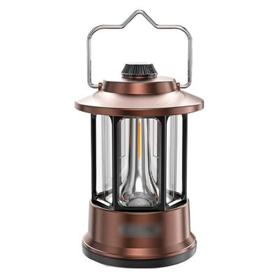 Electric Lanterns Outdoor Camping Lights, Led Camping Tent Lights, Yellow and White Dual Light Sources, Rechargeable Hanging Long-Life Retro Horse Lights ( Color : Brass , Size : 10*21cm )