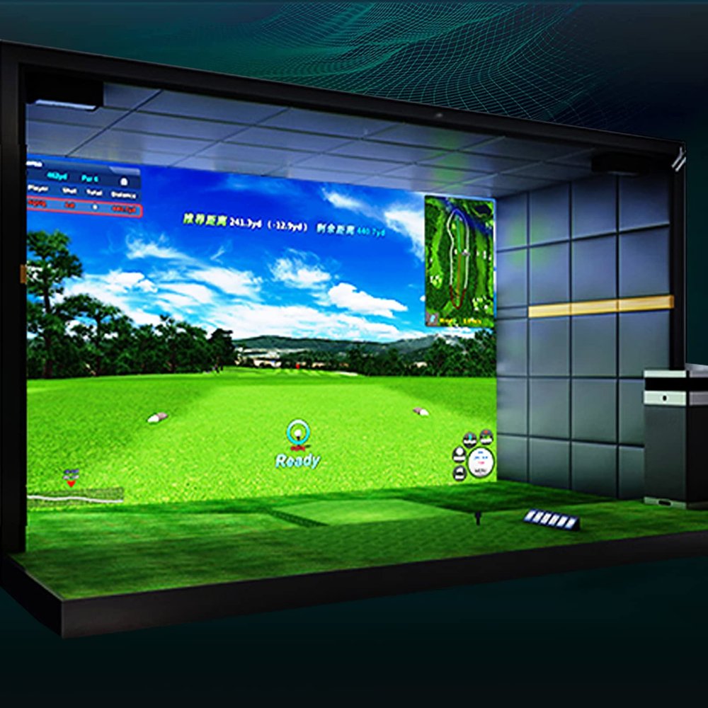 Obokidlyamor Indoor Golf Simulator Impact Screen;Golf Simulators Projection Screen for Golf Training; Indoor Golf Ball Impact Screen Display Projector (118" * 118", White)