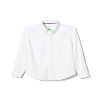 French Toast Boys Adaptive Long Sleeve Oxford Shirt with Hidden Hook and Loop Placket and Cuffs, White, 5
