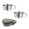 CAMPINGMOON 2pcs Set Stainless Steel Deep Type Camping Sierra Cup 450ml S-360 (2pcs Set + Bag) view 1