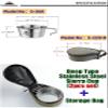 CAMPINGMOON 2pcs Set Stainless Steel Deep Type Camping Sierra Cup 450ml S-360 (2pcs Set + Bag) view 2