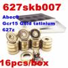 SUOFEILAIMU 608zz/627z Gold Tatinium Skate Bearings Skateboard Longboard Parts Inline Roller Scooter Quad Artistic Skates Bearing (Color : 16pcs 627z Gold abec9) view 4