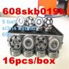 SUOFEILAIMU 608 Black Ceramic 5 Ball Bearings for Roller Skates Speed Skating Longboard Scooter Skateboard Inline Skates (Color : 16pcs 608rs 5 Balls) view 2
