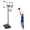 AOKUNG Teenagers Youth Height Adjustable 5.6 to 7ft Basketball Hoop 28 Inch Backboard Portable Basketball Goal System with Stable Base and Wheels, use for Indoor Outdoor view 2