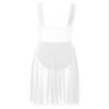 Linjinx Women's Mesh Color Block Lyrical Ballet Leotard Dresses Modern Contemporary Dance Costume White Large view 3