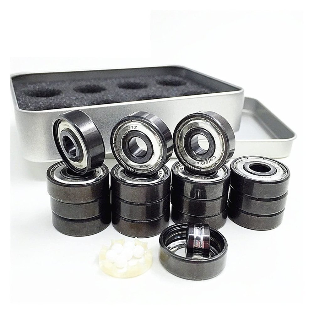 SUOFEILAIMU 627z Artistic Skate Bearing 7x22x7mm 6 Ceramic Ball Bearing Quad Skates Roller Figure Skating Bearings 627 Abec-11 (Color : 16pcs zro2 627z)