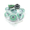 SUOFEILAIMU 8PCS 608 Ceramic Ball Skateboard Bearing 8x22x12.6mm Integrated Spacer Bearing for Longboard Drift Danceboard Spacer 608 (Color : Green) view 1