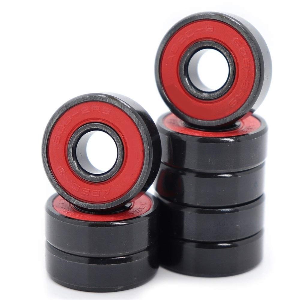 SUOFEILAIMU ABEC-9 608 2RS Inline Roller Skate Wheel Bearing 608 RS Anti Rust Skateboard Ball Bearings 608RS Red Sealed 8x22x7mm Shaft (Color : 608RS RED, Size : 16pcs)