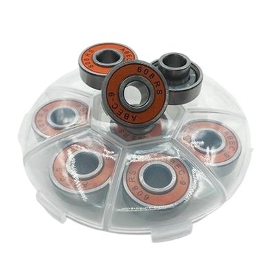 SUOFEILAIMU 8PCS 608rs Skateboard Bearing ABEC-9 Integrated Spacer Longboard Bearing 608 Danceboard Double Rocker Fishboard Bearings (Color : Orange)