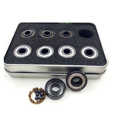 SUOFEILAIMU 608Z Ceramic Skate Competition Bearing 8x22x7mm Abec-11 Inline Roller Skates Scooter Skateboard 608 Bearing (Color : 16pcs Si3n4 Ball 608z)
