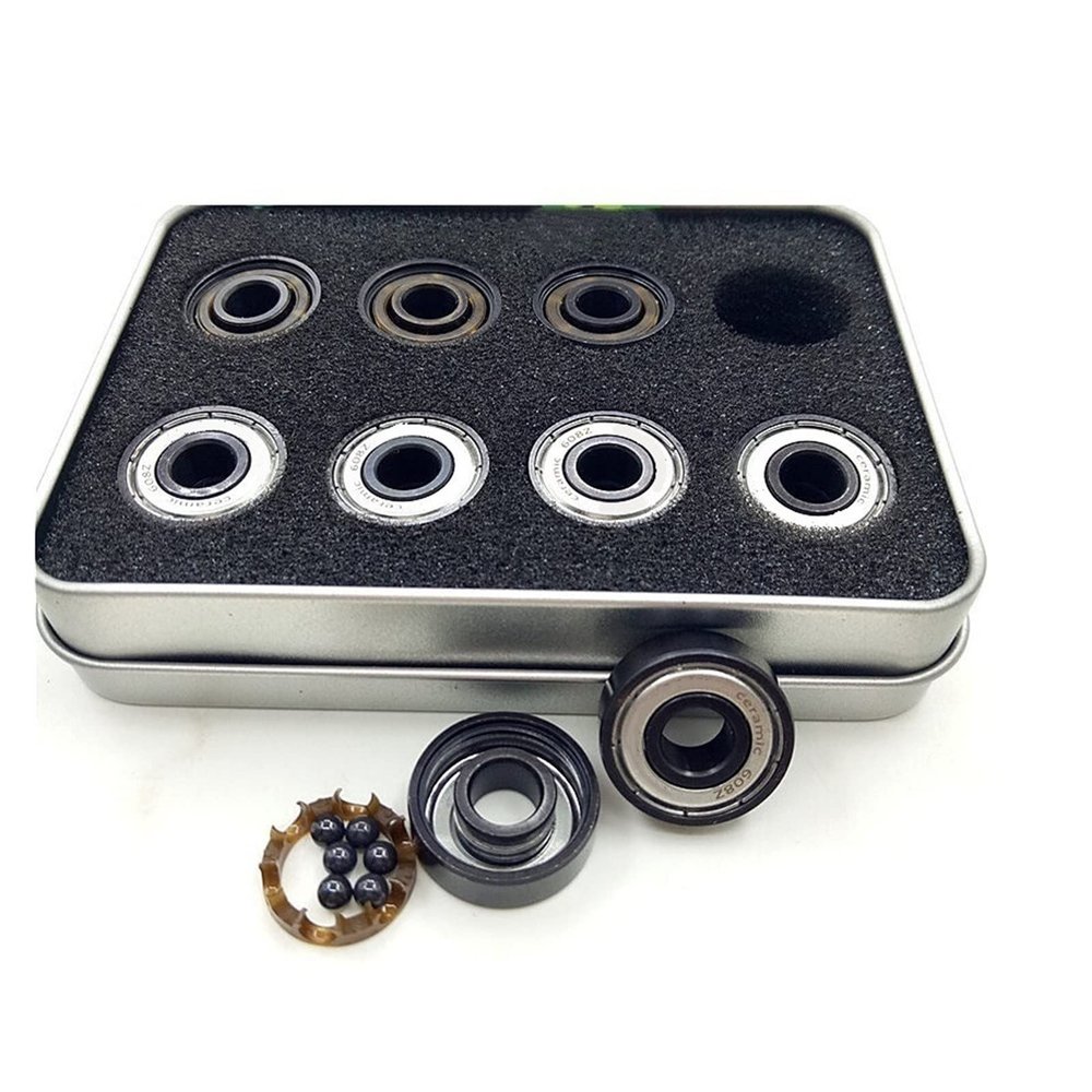SUOFEILAIMU 608Z Ceramic Skate Competition Bearing 8x22x7mm Abec-11 Inline Roller Skates Scooter Skateboard 608 Bearing (Color : 16pcs Si3n4 Ball 608z)