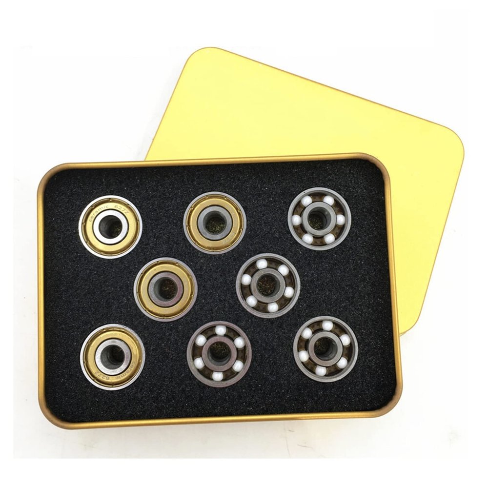 SUOFEILAIMU Skate Bearing 627 with 6 Outwards Ceramic Balls Roller for Quad Hockey Skates Bearing 627 for Art Skate Bearing (Color : 16pcs Hybrid 627)
