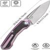 Sitivien ST999 Folding Knife,S35VN Steel Blade with Titanium and Carbon Fiber Handle Frame Lock,EDC Knife with pocket clip for Outdoor Camping Survival Hiking(Pink) view 2