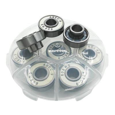 SUOFEILAIMU 8PCS 608rs Skateboard Bearing ABEC-9 Integrated Spacer Longboard Bearing 608 Danceboard Double Rocker Fishboard Bearings (Color : White)