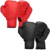 Ftabernam Boxing Gloves, 2 Pairs Boxing Gloves for Beginners and Children, Training & Sparring Kick Boxing Glove Training Glove Set Punching Bag Mitts, Black+Red view 1