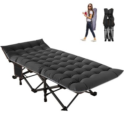 NAIZEA Folding Camping Cots for Adults, Portable Cot with Mattress Heavy Duty Outdoor Bed with Carry Bag 1200d Oxford Cloth Sleeping Cots for Camping Office Nap Home Guest Beach Travel