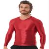 Manyakai Men's Glossy Slim Fit Body Shaper Long Sleeve Shirt Top Yoga Workout Sports Gymnastics Costume Burgundy X-Large view 4