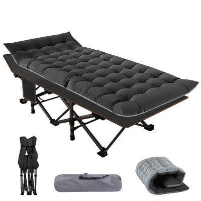 NAIZEA Folding Camping Cots for Adults, Folding Cot with Mattress, Camping Foldable Bed, Portable Military Cot, Double Layer Oxford Strong Heavy Duty Sleeping Cots for Camp Office Travel