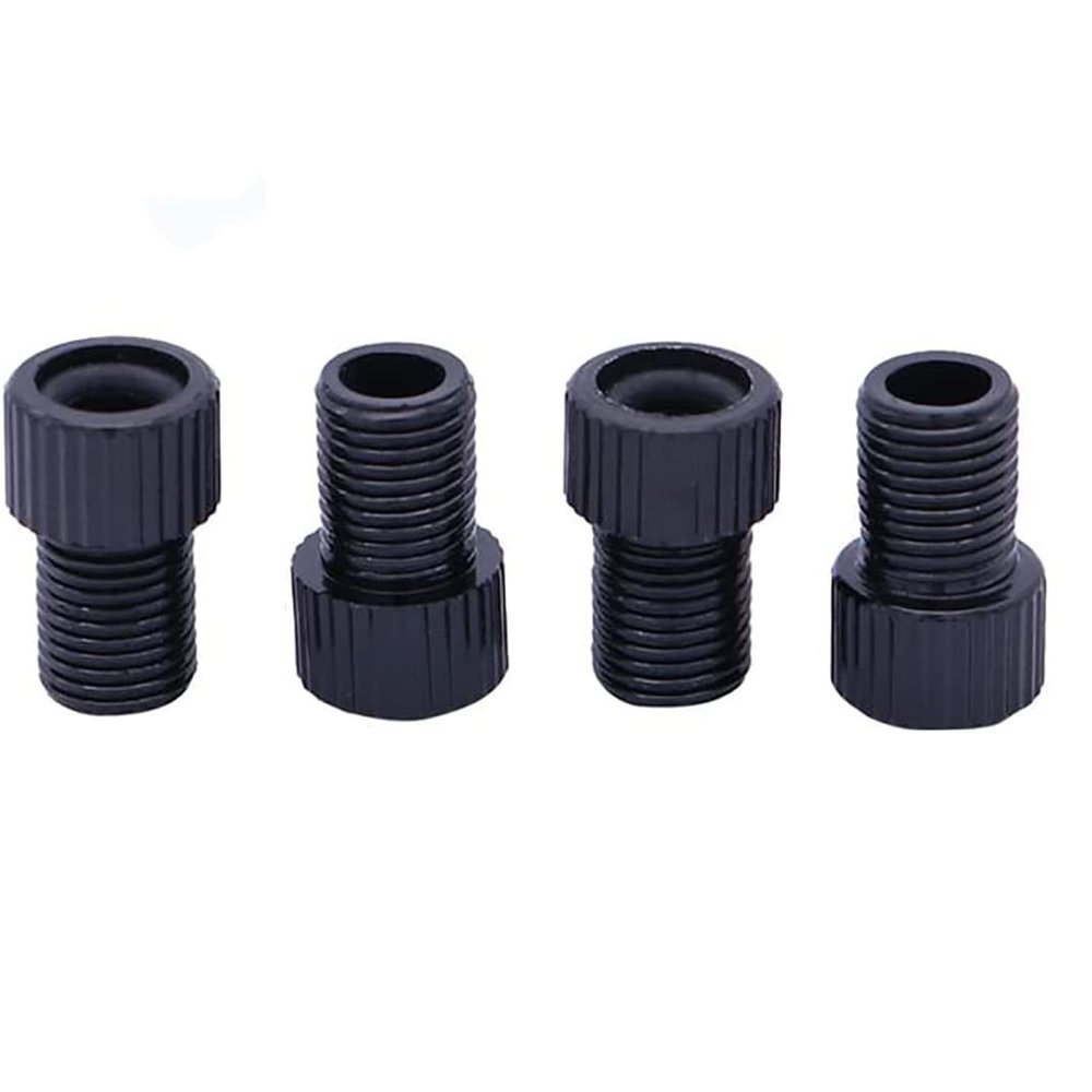 4PCS Bike Tire Valve Adapters Convert Presta to Schrader Aluminum Alloy Bicycle Tire Valve Adapter (Black) (FZ001-BK)