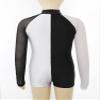 Aislor Kids Girls Sequins Rhinestones Dance Leotard Biketard Mesh Long Sleeves Patchwork Jumpsuit Ballerina Bodysuit Black&White 8 Years view 4