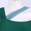 ACSUSS Womens Mesh Overlay Sleeveless Pleated Lyrical Leotard Dress Ballet Modern Contemporary Dresses Green Large view 4