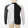 easyforever Girl's Sequins Rhinestones Dance Leotard Biketard Mesh Long Sleeves Patchwork Jumpsuit Bodysuit Dancewear Black&White 6 Years view 4