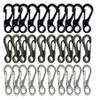 Bytiyar 1inch 30 Pcs Mini Metal SF Carabiner Clips with Spring Wiregate Hook and Little Eye Hole for Keychain Key Paracord Backpack Clasps Tractical Kit Accessory, Black+Gun Gray+Silver view 1