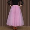 Long Puffy Tulle Tutu Skirt Costume Layered Halloween Ballroom Dance Costumes for Competition Stage Performance view 3