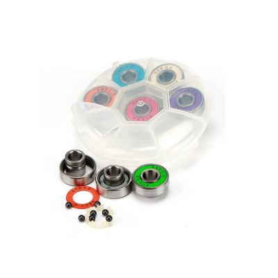 SUOFEILAIMU 8PCS 608 Ceramic Ball Skateboard Bearing 8x22x12.6mm Integrated Spacer Bearing for Longboard Drift Danceboard Spacer 608 (Color : Mix Random Color)