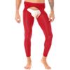 Fldy Men's Oil Shiny Mesh Hollow Out Pantyhose Tights Nylon Transparent Stockings Sexy Underppants Red One Size view 2