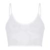 Agoky Womens Basic Solid Cami Spaghetti Sheer Mesh Layer Crop Tank Top Bra Lingerie Underwear White 3X-Large view 1