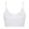 Agoky Womens Basic Solid Cami Spaghetti Sheer Mesh Layer Crop Tank Top Bra Lingerie Underwear White 3X-Large view 2