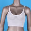 Agoky Womens Basic Solid Cami Spaghetti Sheer Mesh Layer Crop Tank Top Bra Lingerie Underwear White 3X-Large view 3