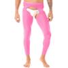 Fldy Men's Oil Shiny Mesh Hollow Out Pantyhose Tights Nylon Transparent Stockings Sexy Underppants Pink One Size view 2