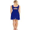 Aislor Women's Adult Lyrical Modern Contemporary Dance Dress V-Neck Asymmetric Chiffon Skirted Dress Royal Blue Small view 2