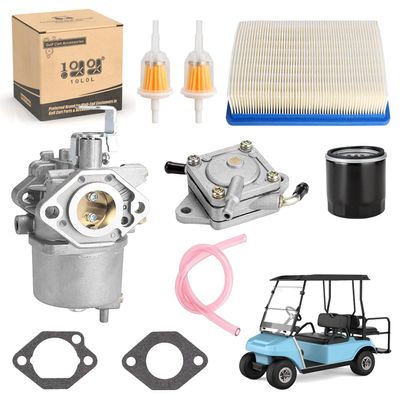 10L0L Golf Cart FE290 Carburetor Fuel Pump Kit Tune Up Kit for Club Car DS Precedent Turf Carryall Gas Model 1998-UP Air Oil Fuel Filter OEM# 101805601 101905601 1016438 1016439 1016440 1016441