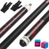 LOTKEY Pool Stick,Pool Cue Sticks 58'' Solid Canadian Maple Wood Extra 2 Pool Chalk Included Durable for Professional Billiard Players (Red) view 1