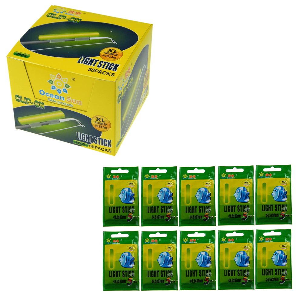 QualyQualy Glow Sticks for Fishing 100pcs XL + 50pcs 4.5x37mm(2-Pack)