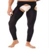 QinCiao Sissy Mens Glossy Sexy Hollow Out Stretchy Long Leggings Crotchless Pencil Pants Black One Size view 4