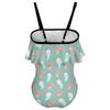 BAIKUTOUAN Kawaii Axolotl Pattern Girls' One Piece Swimsuit Adjustable Off Shoulder Bathing Suit Beach Ruffle Swimwear 9-11Y140cm view 2