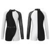 Agoky Kids Girls Ballet Dance Unitard Yoga Outfit Long Sleeve Biketard Rhinestone Gymnastics Leotard Athletic Tracksuit Black&White 8 Years view 1