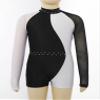 Agoky Kids Girls Ballet Dance Unitard Yoga Outfit Long Sleeve Biketard Rhinestone Gymnastics Leotard Athletic Tracksuit Black&White 8 Years view 2