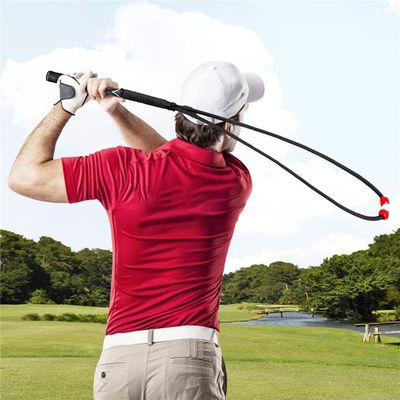 LIZHOUMIL Golf Swing Trainer, Golf Swing Trainer Aids Set, Distance Rope Improve Swing Speed Lagging Rhythm, Golf Warm-Up Stick for Strength & Tempo Training Arm Band for Golf Beginner Black