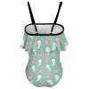 BAIKUTOUAN Kawaii Axolotl Pattern Girls' One Piece Swimsuit Adjustable Off Shoulder Bathing Suit Beach Ruffle Swimwear 7-9Y120cm view 2