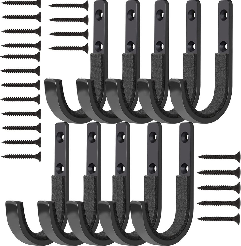 GOHIKING Gun Rack Storage Rifles Shotgun Hooks 4Pairs Wall Mount Hangers for Any Rifles Shotguns Archery Bow with Soft Padding and Heavy Duty Steel